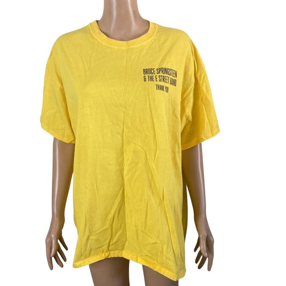 Bruce Springsteen thank you crew tour T-shirt Mens XL Yellow The E Street Band